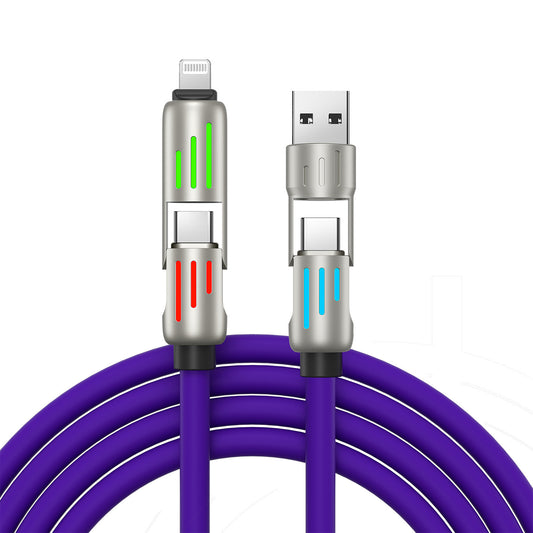 240W Colorful Breathing Light Four-in-one Fast Charge Line - 图片 1