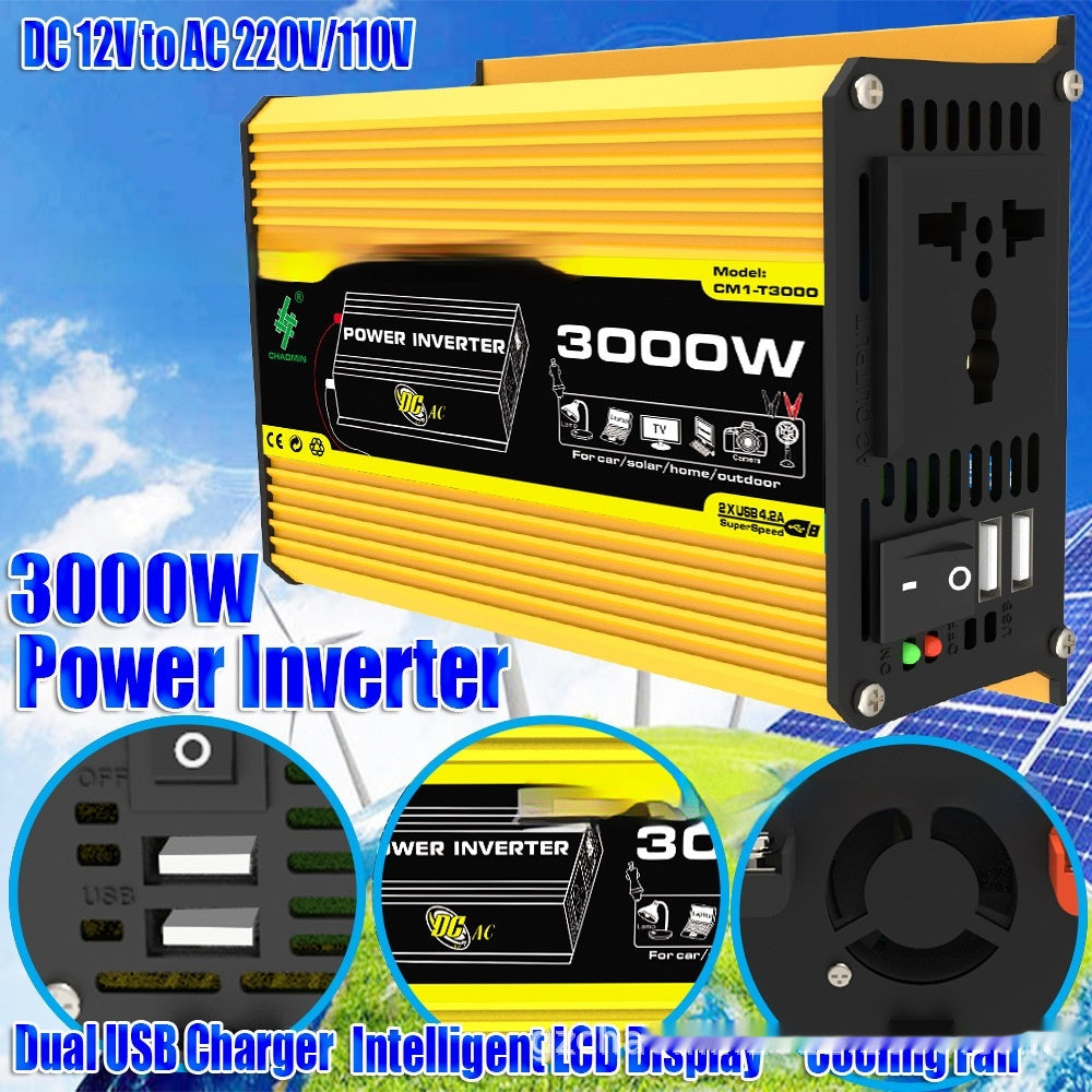 Inverter 12V To 220V110V3000W Vehicle Solar Power Conversion Inverter Off-grid High Frequency Correction 6f13308c a5ed 4309 8