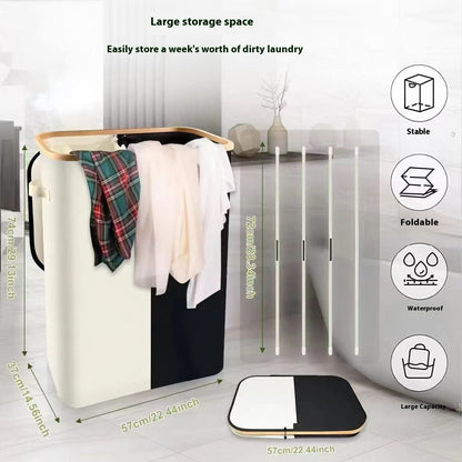 Oxford Cloth Dirty Clothes Folding Dirty Clothes Basket Dustproof With Cover Storage Basket
