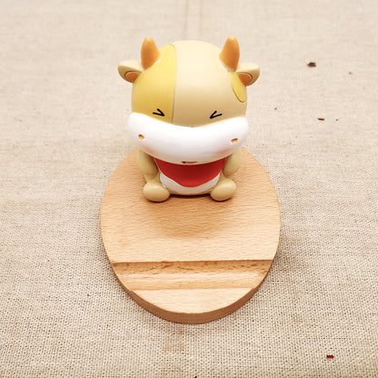 Creative  Mobile Phone Toma Back With Coin Beech Wood Lazy Phone Holder Custom Lettering - 图片 21