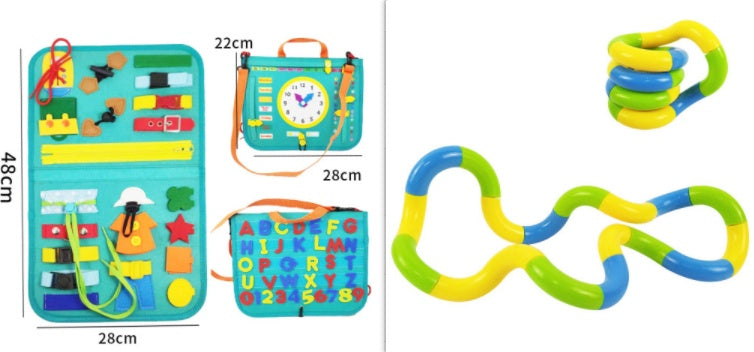 New Busy Book Children's Busy Board Dressing And Buttoning Learning Baby Early Education Preschool Sensory Learning Toy 6f2d3