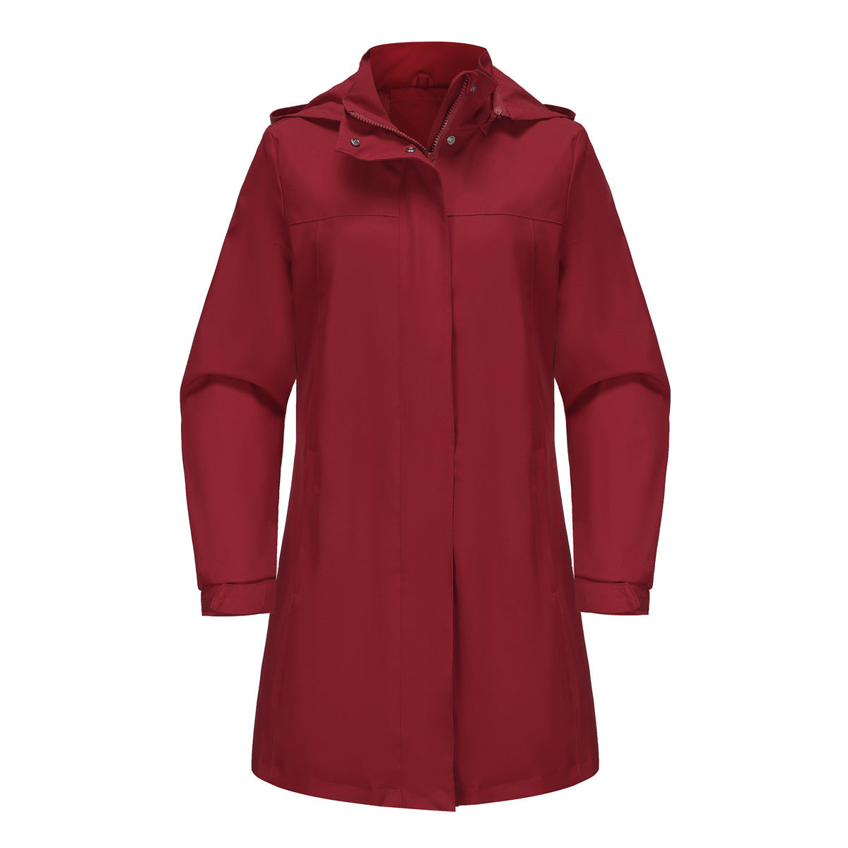 Removable Cap Waterproof Windbreaker Women's Solid Color 6f394294 709e 429f 9409 81ee7918abbc