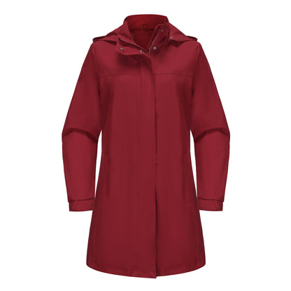 Removable Cap Waterproof Windbreaker Women's Solid Color 6f394294 709e 429f 9409 81ee7918abbc