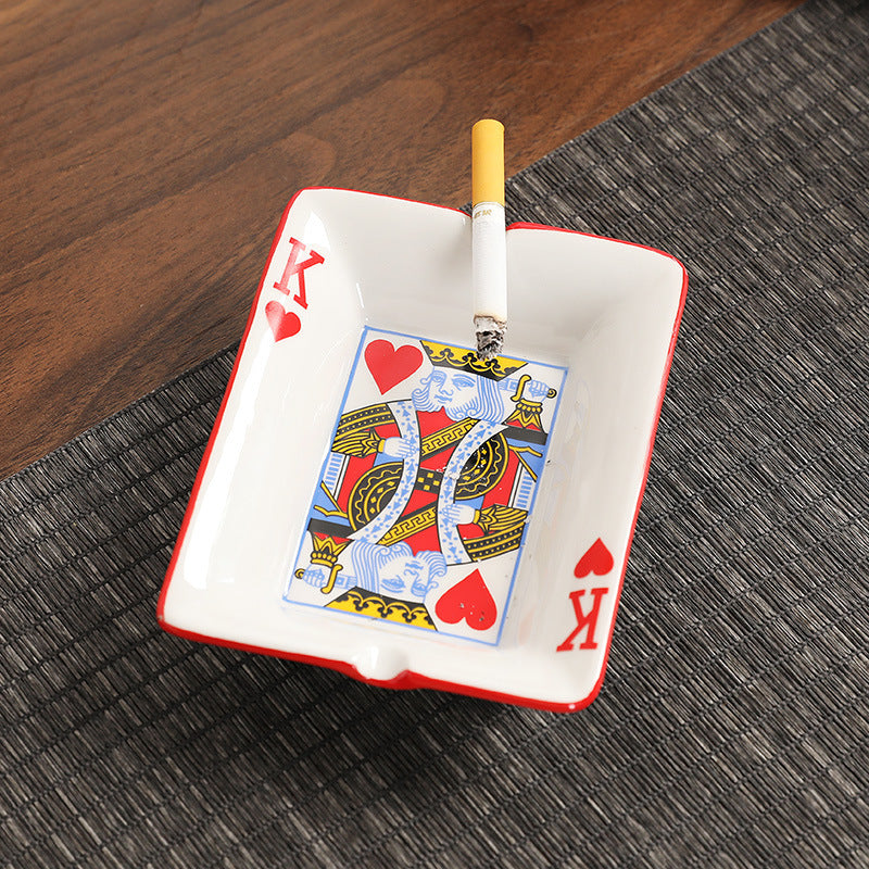Home Poker Style Ceramic Featured Ashtray Office Living Room Featured Ornaments 6f4ffc4c af6d 4758 a897 62b03968bbe9