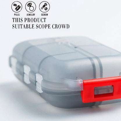 Travel Pill Organizer 10 Grid  Moisture Proof Pills Box For Pocket Purse Daily Pill Case Portable Medicine Vitamin Holder Con