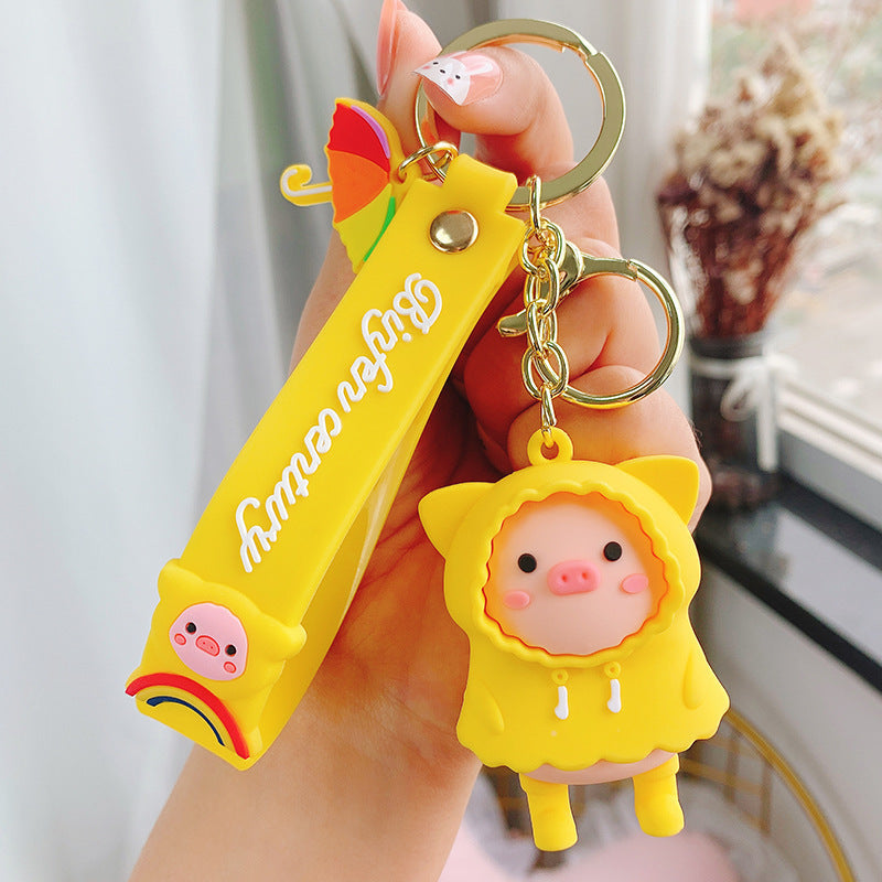 Raincoat Piggy Cute Cartoon Keychain Creative Accessories 6f5d3484 9c42 4b5a a2f9 897ed88ff208