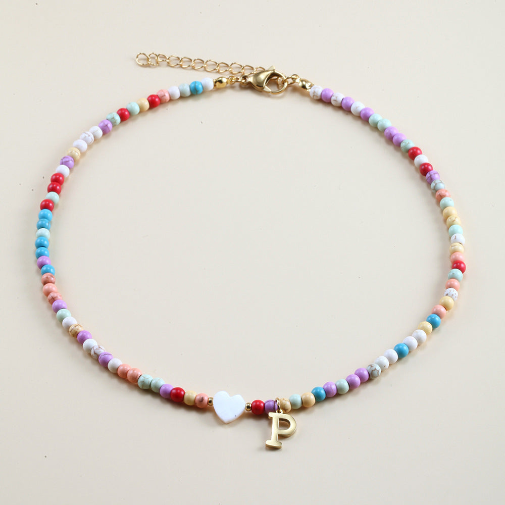 Colorful Beads Initial Choker For Women Stainless Steel Lett 6f83eb1c 4c76 482d b25e 206b4b97bff4