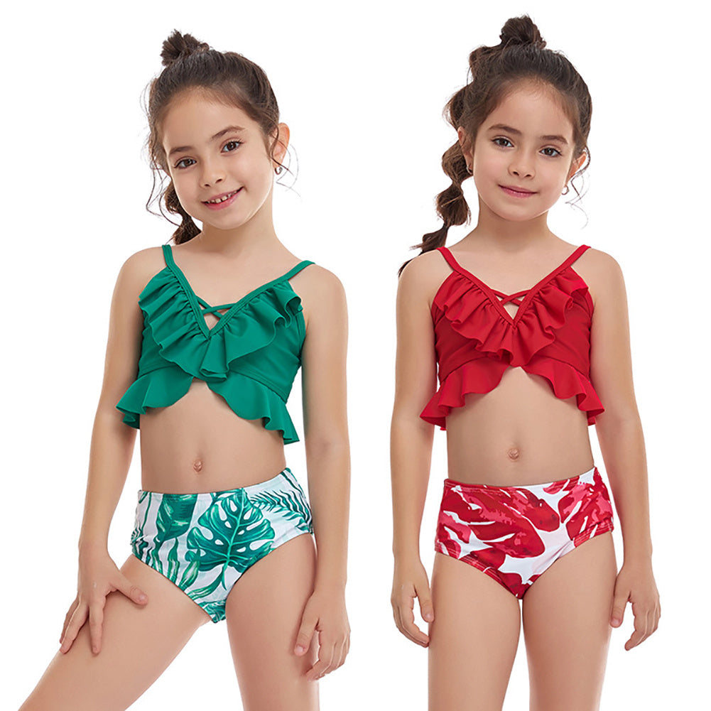 Girls'  Small Ruffled Split Swimsuit 6f97414a eedb 4a07 ad12 44579706f83f