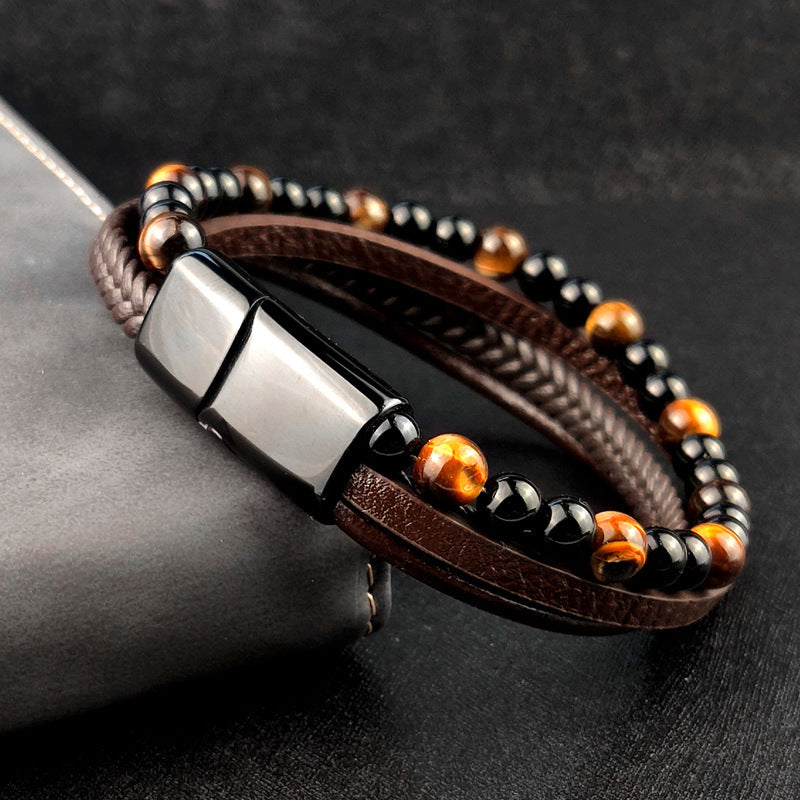 Multi-layer Bracelet Stainless Steel Magnet Wristband 6f9cb456 992c 4ba6 a4f4 c0f34c9f8b4a