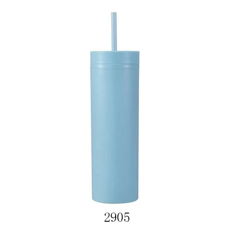 Double Layer AS Plastic Straight Body Multicolor Frosted Straw Cup 6fa8385d 9547 4700 8b3e 58cfd6c69839