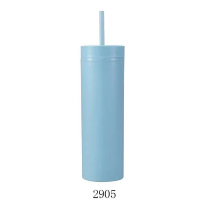 Double Layer AS Plastic Straight Body Multicolor Frosted Straw Cup 6fa8385d 9547 4700 8b3e 58cfd6c69839