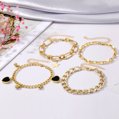 Black Peach Heart Bracelet Retro Simple Multi-layer 6fc44bda dfeb 4328 9391 485777df007e