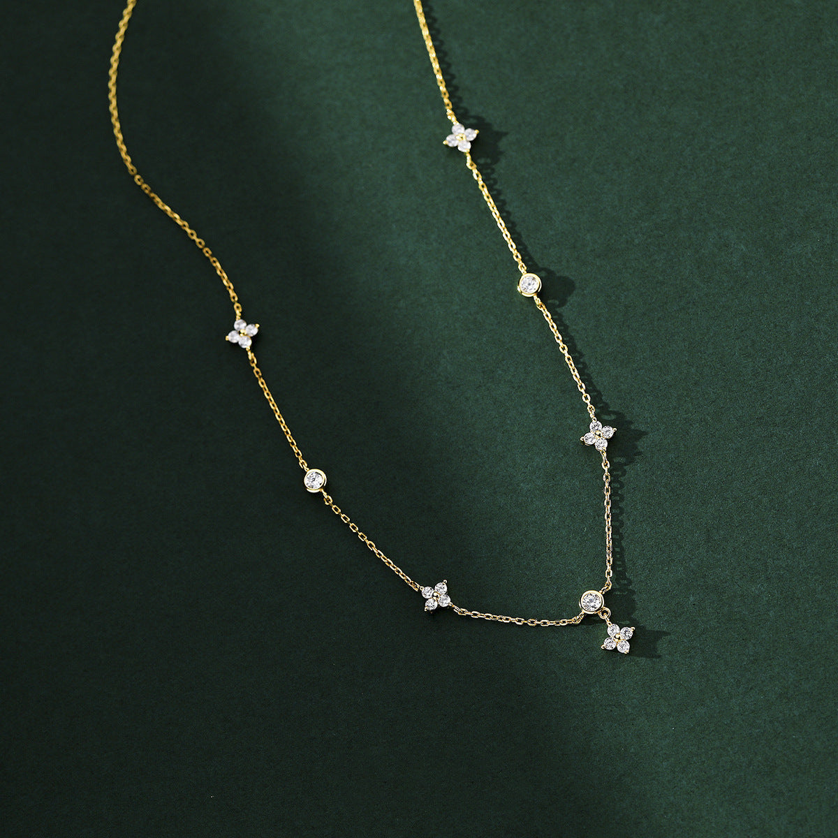 High-grade Four-leaf Flower 925 Sterling Silver Necklace Female 6fc63d22 f13e 4328 b982 3ecbc6214397