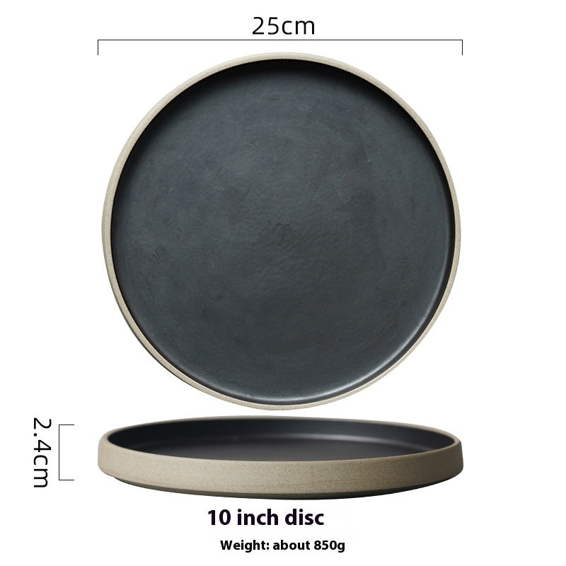 Home Retro Circle And Creative Pottery Clay Handmade Deep Plates 6fcc354c 2ae0 454c a828 6ed01551077a