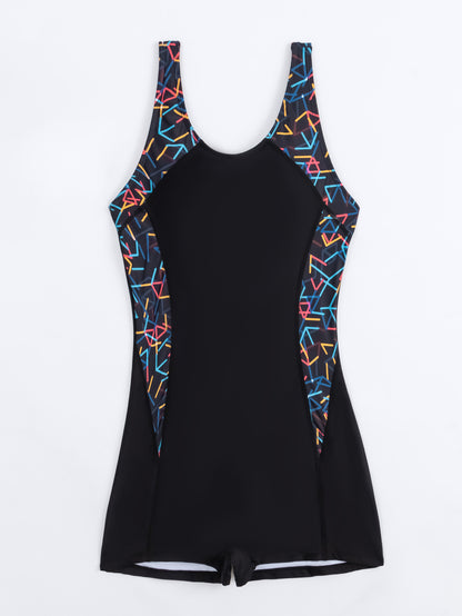 Swimsuit Printing Stitching Conservative Sports