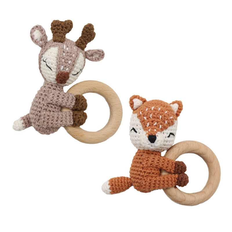 Handmade Crochet Fox Elk Rattle Toy Baby Molar Teether 6fd94236 57d8 4dca b436 f4389847d98c