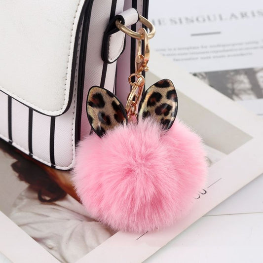 Leopard Print Small Ears Fur Ball Keychain 6ff7041d 6fa8 4d2d 82c0 7822bef920f0
