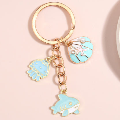 Creative Shell Starfish Mermaid Alloy Drip Keychain Pendant 700d1f32 3e8e 453c 80b5 d70abdbfaf3f