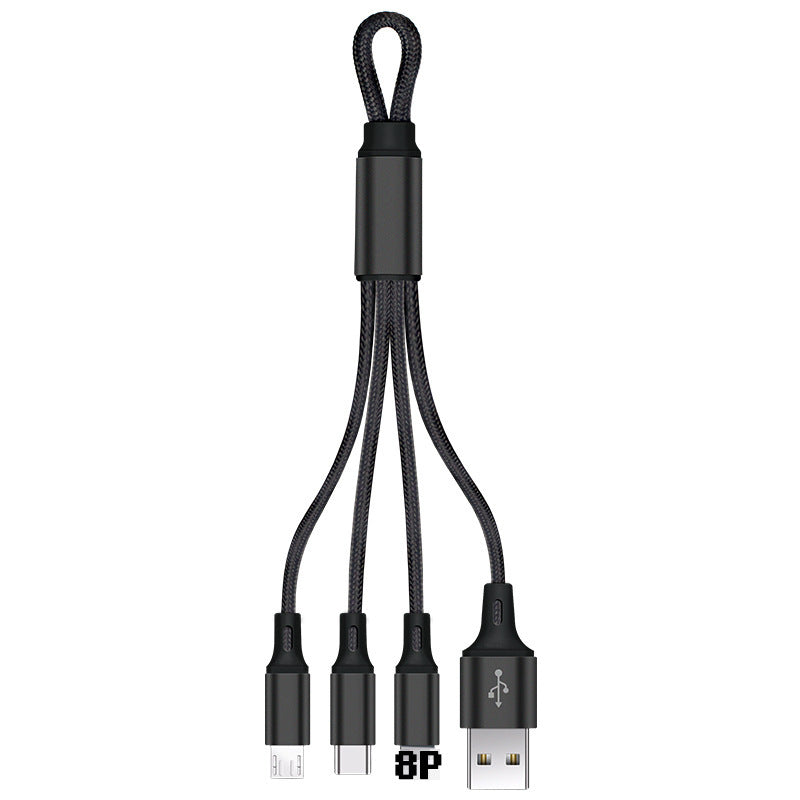 Keychain Three-in-one Data Cable Three-head Charging Cable - 图片 3