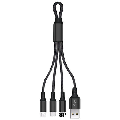 Keychain Three-in-one Data Cable Three-head Charging Cable - 图片 3
