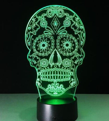 3D LED Color Night Light Changing Lamp Halloween Skull  Light Acrylic 3D Hologram Illusion Desk Lamp For Kids Gift Dropship - HD Wireless Product #4