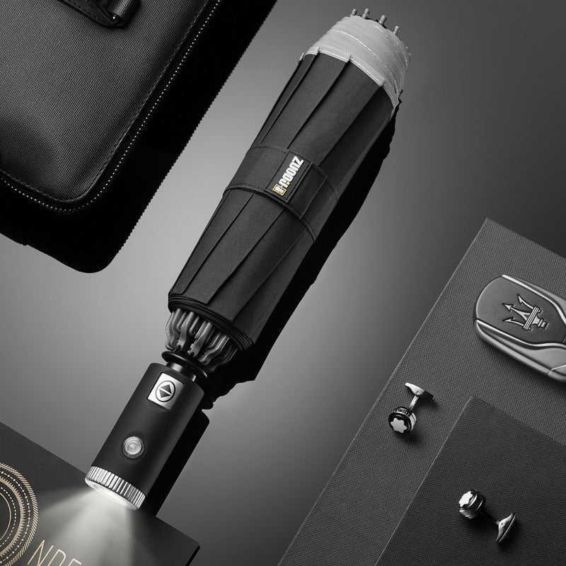 LED Flashlight Lighting Rain and Sunshine Folding Umbrella 7029133038801