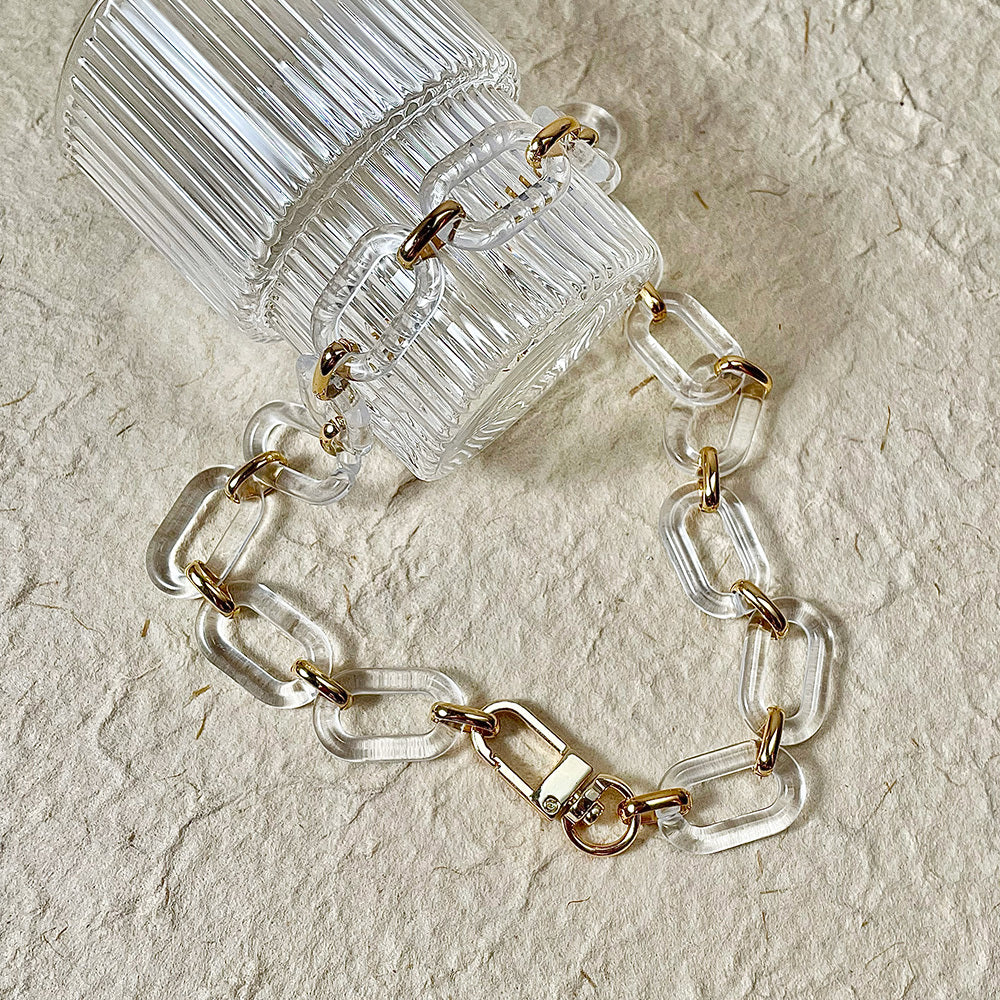 Personalized Simple Transparent Acrylic Metal Square Buckle Necklace 702ba20f 4598 439c ae72 fe6eec6c20d7