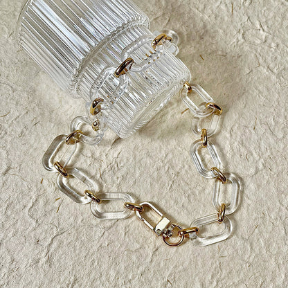 Personalized Simple Transparent Acrylic Metal Square Buckle Necklace 702ba20f 4598 439c ae72 fe6eec6c20d7