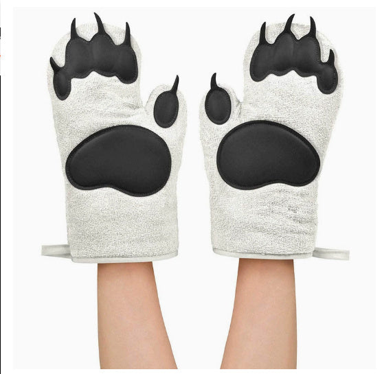 Baking Gloves Microwave Gloves Heat Insulation Gloves Cotton Silicone Insulated Mittens Microwave Oven Silicone Gloves 702bdc