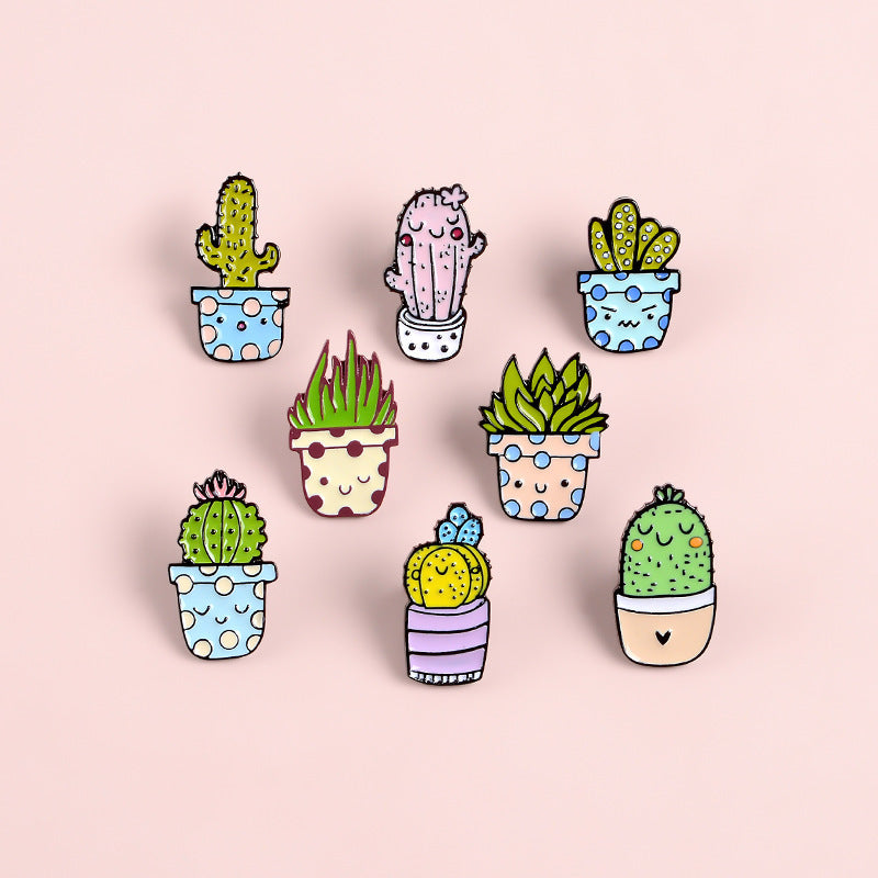Creative all-match cactus alloy drip brooch 704269641331