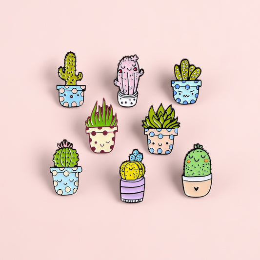 Creative all-match cactus alloy drip brooch 704269641331