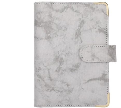 Spot Cross-border A6 Loose-leaf Binder Journal Book Marbling Notebook Leather PU6 Hole Loose Spiral Notebook Cash Budget 7045