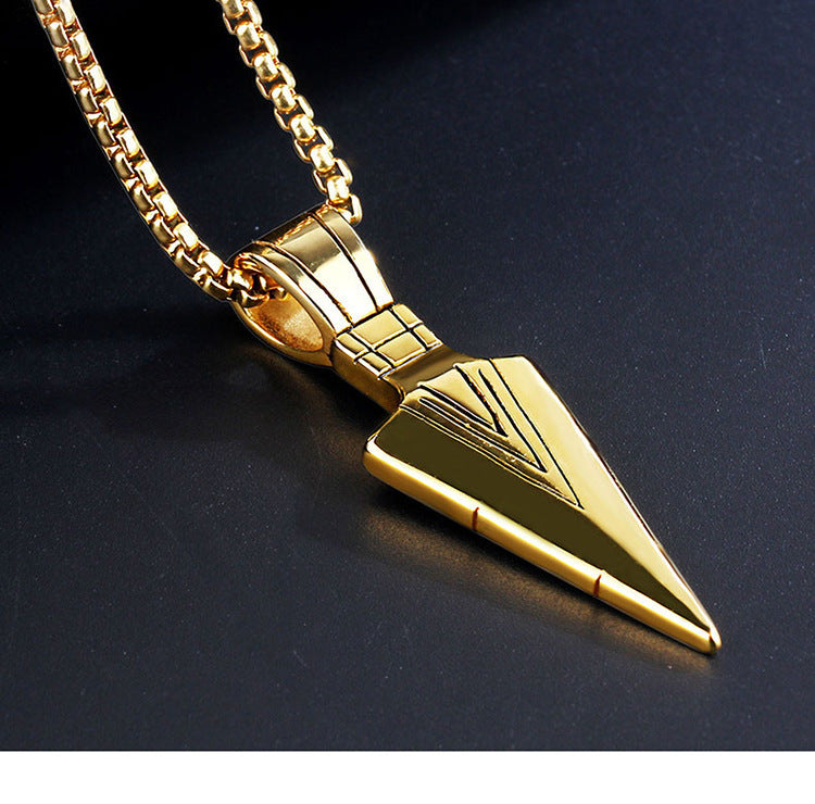 European America jewelry men stainless steel spear necklace with chain 704674049945