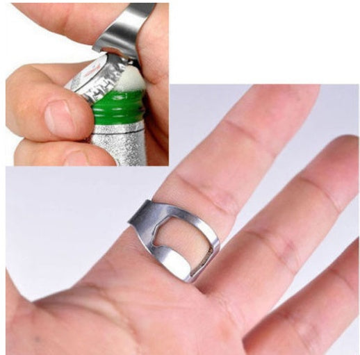 Four Colors Stainless Steel Finger Ring Ring-Shape Beer Bottle Opener for Beer Bar Tool 705023624797