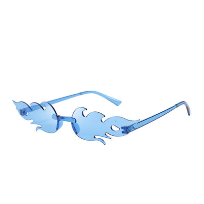Flame Sunglasses Frameless Personality Colorful 706cf0c0 a736 4fbe 8f04 19677cd7e184
