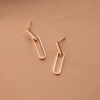 S925 Silver Geometric Hollow Line Diamond Oval Earrings Women 707c9660 8810 4b01 b389 ce281a1de236
