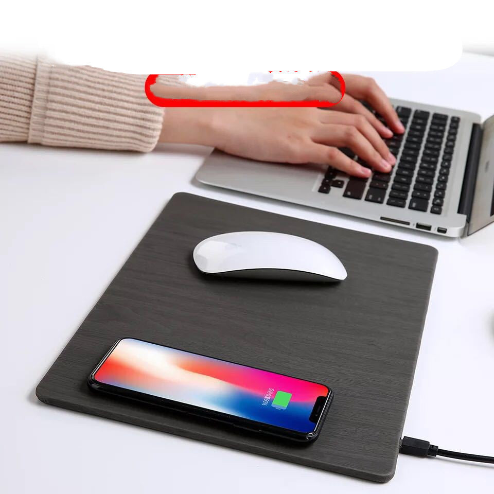Mobile Phone Qi Wireless Charger Charging Mouse Pad Mat PU Leather Mousepad 708585395613