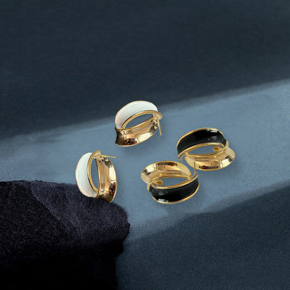 New Curved Enamel Earrings Women's All-match Fashion Earrings 70885c56 42a9 45d5 9269 6cc82669e24d