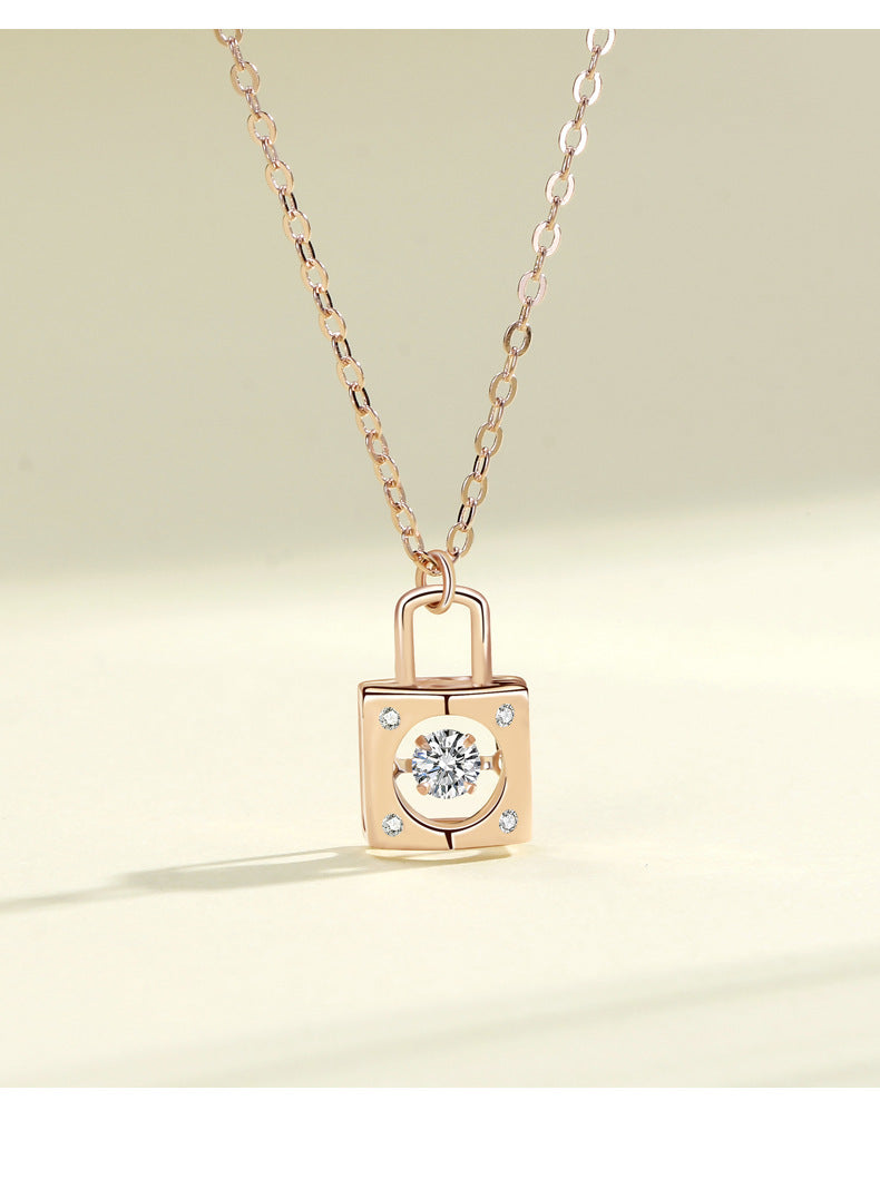 Heart Lock Smart Necklace Female Fashion Short Pulsatile Heart Jeweled Pendant Ornament Wholesale 7091e226 438c 4f2f adc4 53e