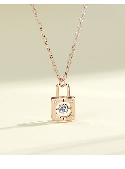 Heart Lock Smart Necklace Female Fashion Short Pulsatile Heart Jeweled Pendant Ornament Wholesale 7091e226 438c 4f2f adc4 53e