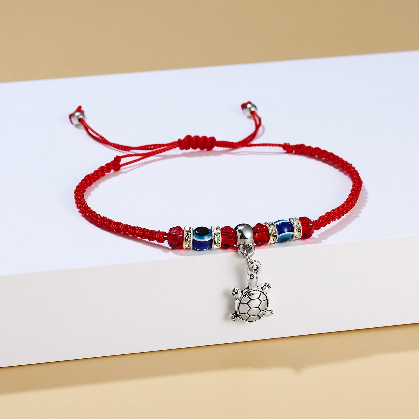 Red cord braided adjustable bracelet 70986608570