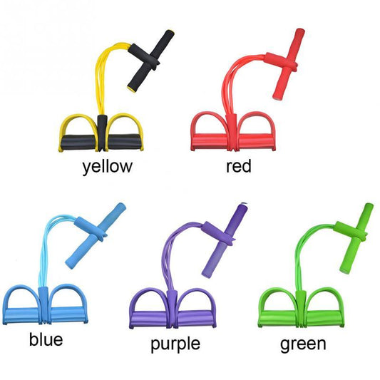 Natural Latex Foot Pedal Elastic Pull Rope with Handle Fitness Equipment Bodybuilding Expander 7099233446480