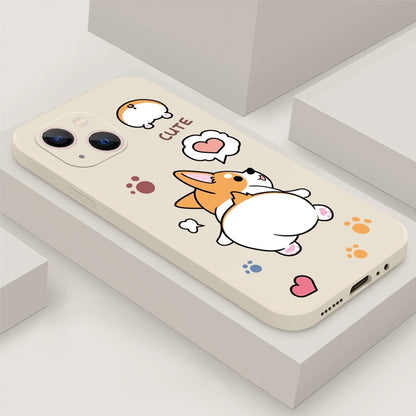Corgi Cartoon Silicone Soft Cover Phone Case - 图片 6