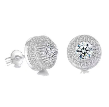 Round Full Zircon Hip Hop Personality Earrings Men And Women Trendy Diy Earrings 70a3e1f8 9f69 4b6d b428 442e2f9d0305