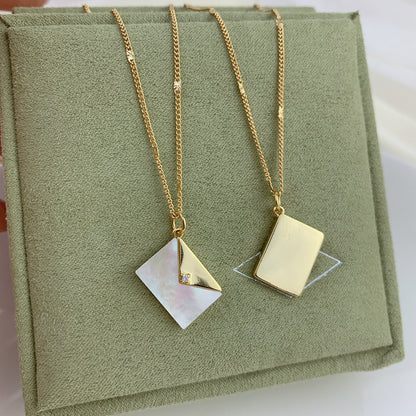 Fashionable All-match White Shell Envelope Pendant Necklace 70e6da4f af0b 4cb5 beaf a32e08e1b7ad