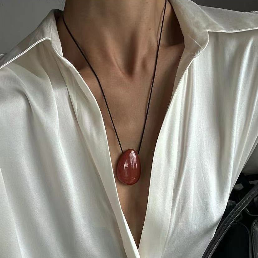 Personality Handmade Rope Irregular Stone Necklace 70fc2a3f e19b 4ca3 9321 4d5ee6cff92d