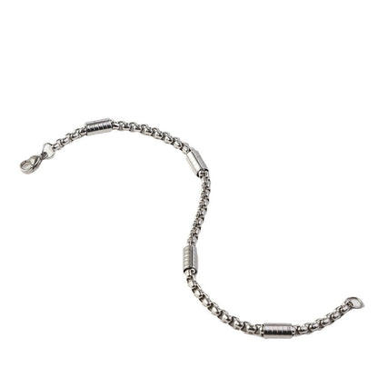 Men's Square Pearl Tube Chain Stainless Steel Bracelet 7102e6af c9bd 4d7c bff9 2929d8014522