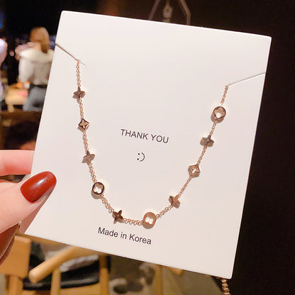 Fashion Hollow Four-leaf Clover Titanium Steel Necklace 710705e5 2fe9 438a 95a3 ddeaf601fc34