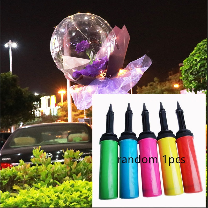LED Luminous Balloon Rose Bouquet Transparent Bobo Ball Rose 711265038351