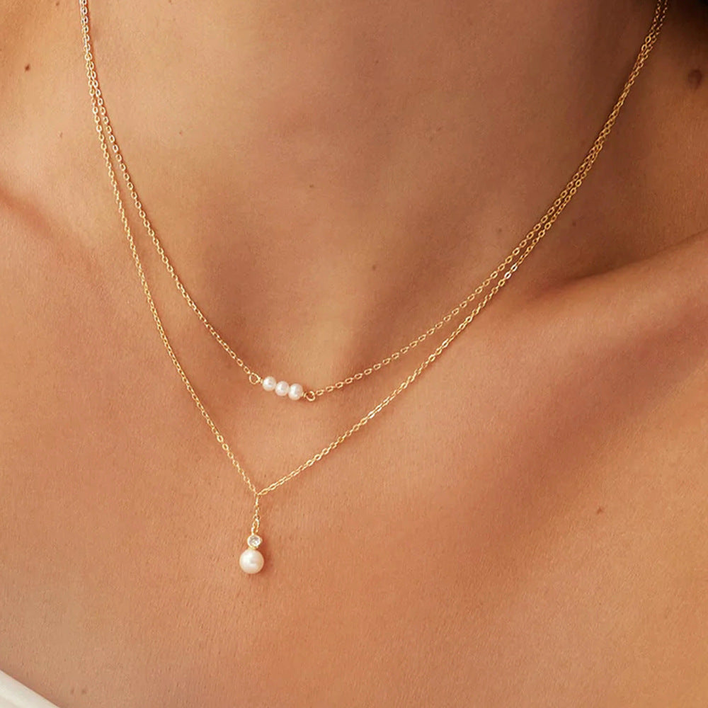 Women's S925 Sterling Silver Classic Pearl Necklace 712d8ebc 81b7 4df8 901c 9c77aa02c299